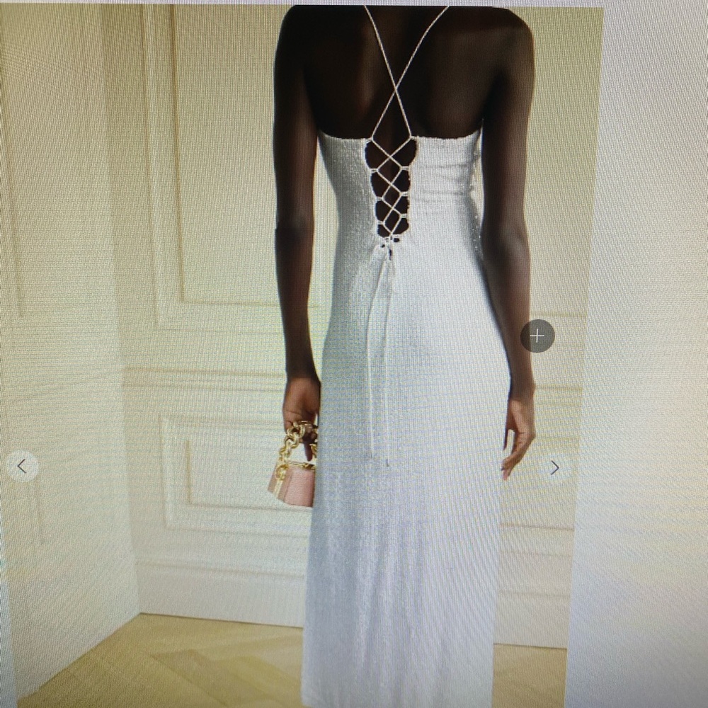 RETROFÊTE
Violet asymmetric lace-up sequined stretch-tulle gown
White   small